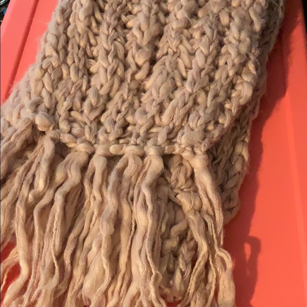 Pink metallic scarf